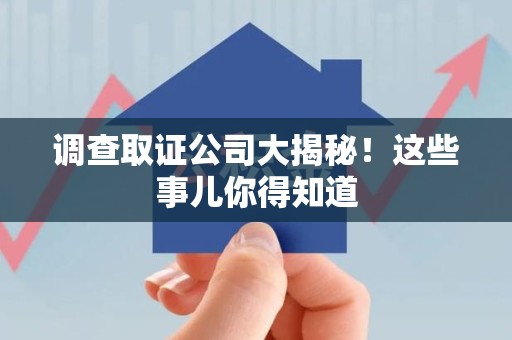 庐山调查取证公司大揭秘！这些事儿你得知道