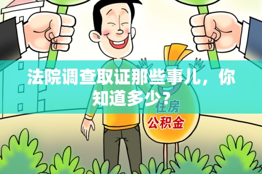 庐山法院调查取证那些事儿，你知道多少？