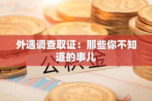 庐山外遇调查取证：那些你不知道的事儿