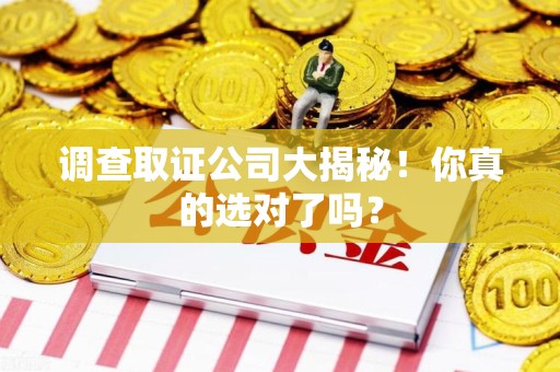 庐山调查取证公司大揭秘！你真的选对了吗？