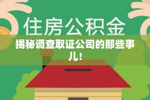 庐山揭秘调查取证公司的那些事儿！