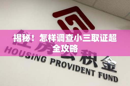 庐山揭秘！怎样调查小三取证超全攻略