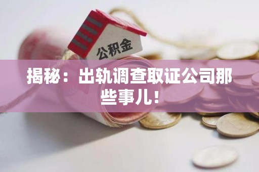 庐山揭秘：出轨调查取证公司那些事儿！