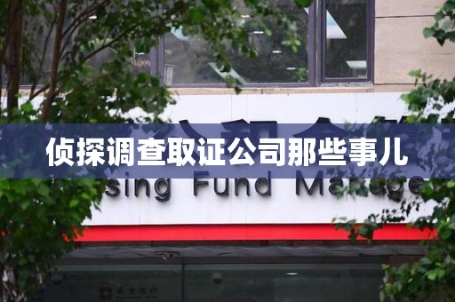庐山侦探调查取证公司那些事儿