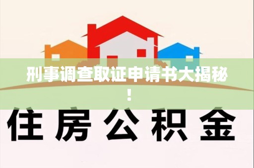 庐山刑事调查取证申请书大揭秘！