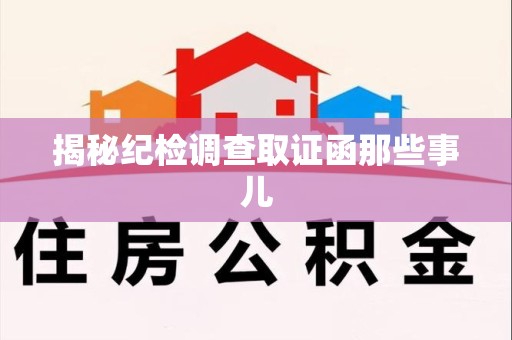 庐山揭秘纪检调查取证函那些事儿