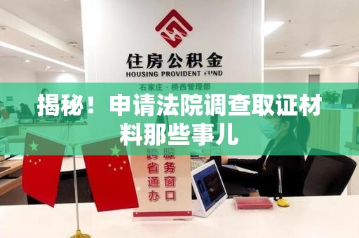 庐山揭秘！申请法院调查取证材料那些事儿