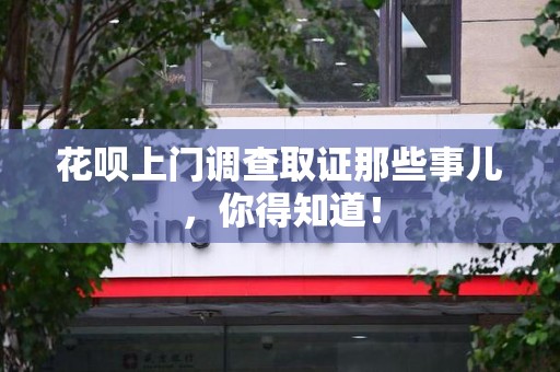 庐山花呗上门调查取证那些事儿,你得知道! 庐山花呗上门调查取证那些事儿,你得知道!