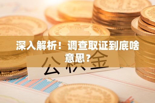 庐山深入解析！调查取证到底啥意思？