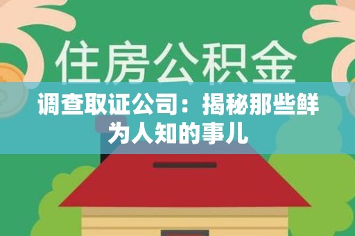 庐山调查取证公司：揭秘那些鲜为人知的事儿