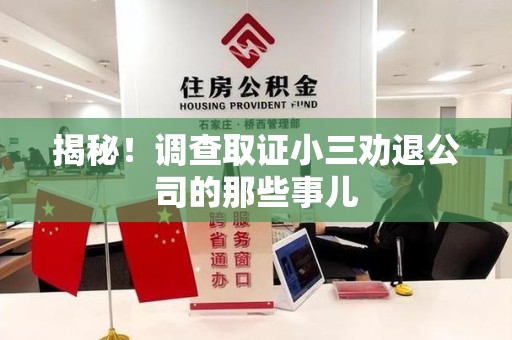 庐山揭秘！调查取证小三劝退公司的那些事儿