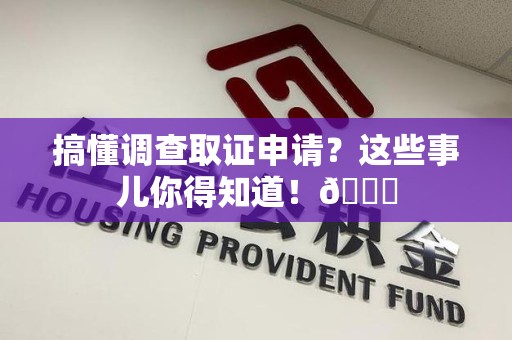 庐山搞懂调查取证申请？这些事儿你得知道！😎