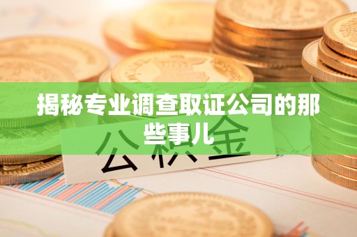 庐山揭秘专业调查取证公司的那些事儿