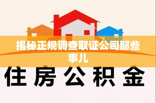 庐山揭秘正规调查取证公司那些事儿