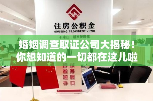 庐山婚姻调查取证公司大揭秘！你想知道的一切都在这儿啦😉
