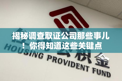 庐山揭秘调查取证公司那些事儿！你得知道这些关键点