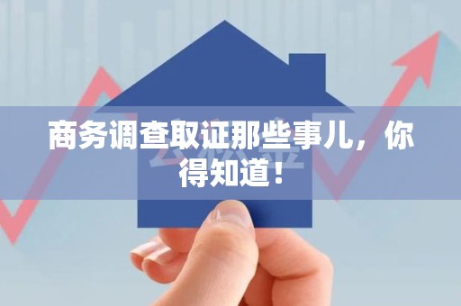 庐山商务调查取证那些事儿，你得知道！