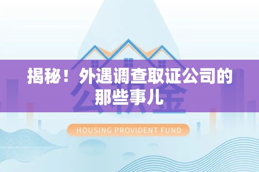 庐山揭秘！外遇调查取证公司的那些事儿