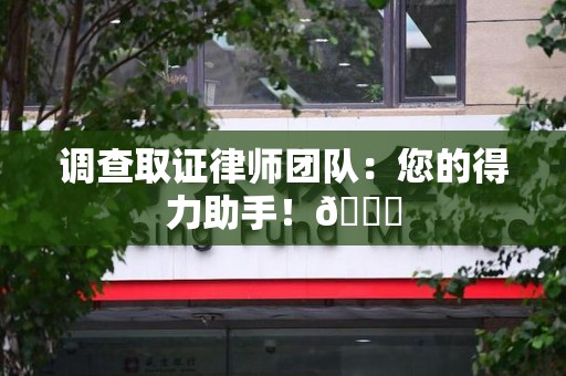 庐山调查取证律师团队：您的得力助手！😎