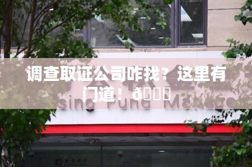 庐山调查取证公司咋找？这里有门道！😎