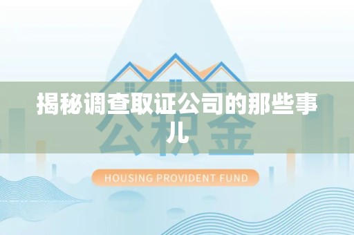 庐山揭秘调查取证公司的那些事儿
