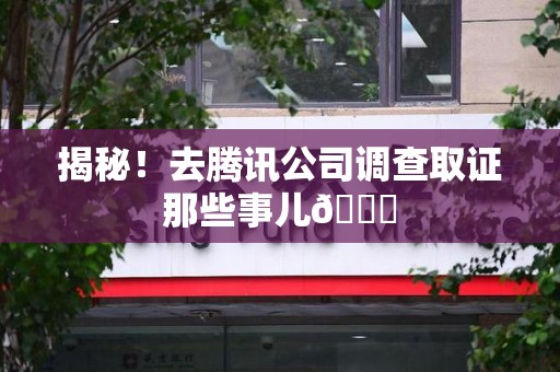 庐山揭秘！去腾讯公司调查取证那些事儿😎