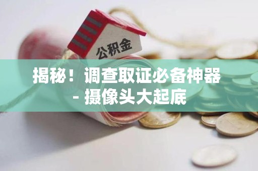 庐山揭秘！调查取证必备神器 - 摄像头大起底