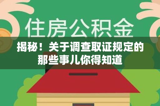 庐山揭秘！关于调查取证规定的那些事儿你得知道